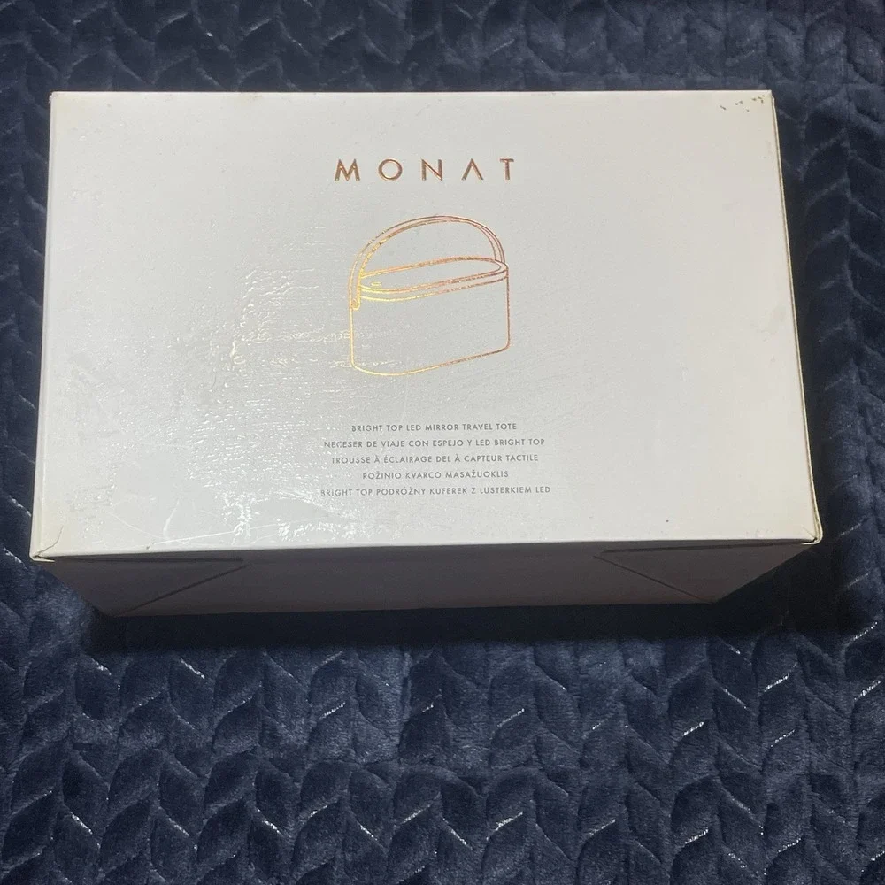 NEW MIB Monat Bright Top LED Mirror Travel Tote 9 X 4.5 X 4